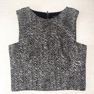 THEORY Black and White Wool Blend Vest, Size S/P